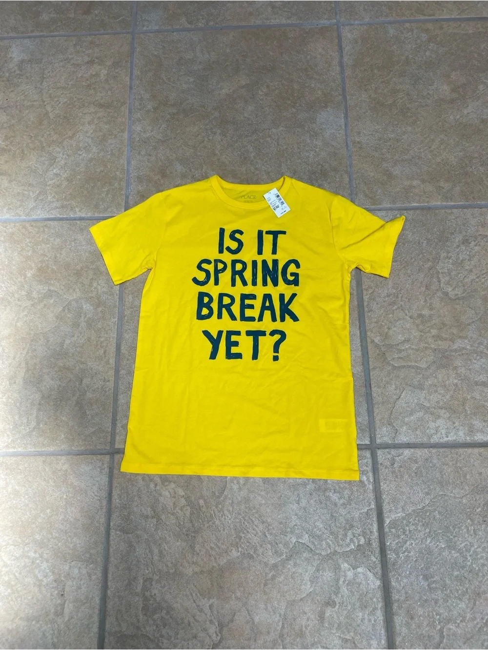 The Children's Place Yellow Short Sleeve Tee with Navy Text